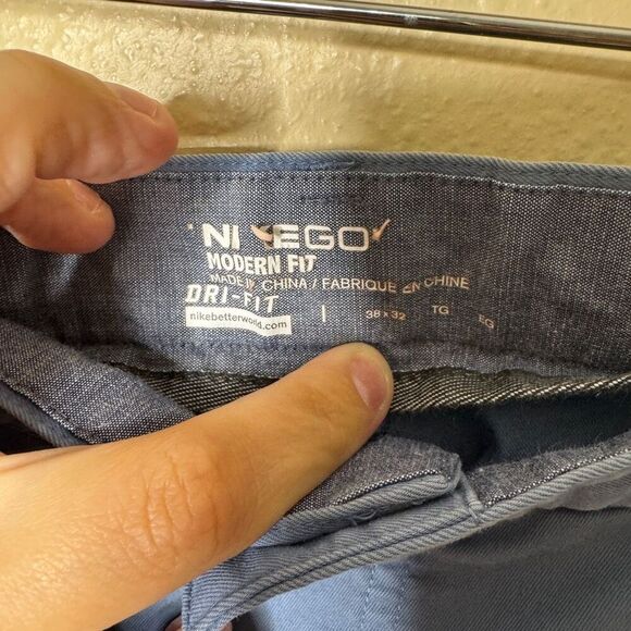 Nike Golf Dri-Fit Pants Men's 38X32 Blue Modern Fit Cotton Blend Performance - Picture 6 of 11